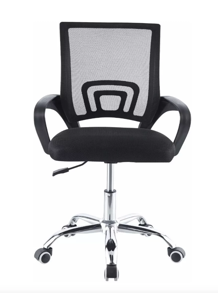 SILLA OFICINA RIQUI NEGRO BEGÔNIA NEGRA CON TAPIZADO GOMA - 1