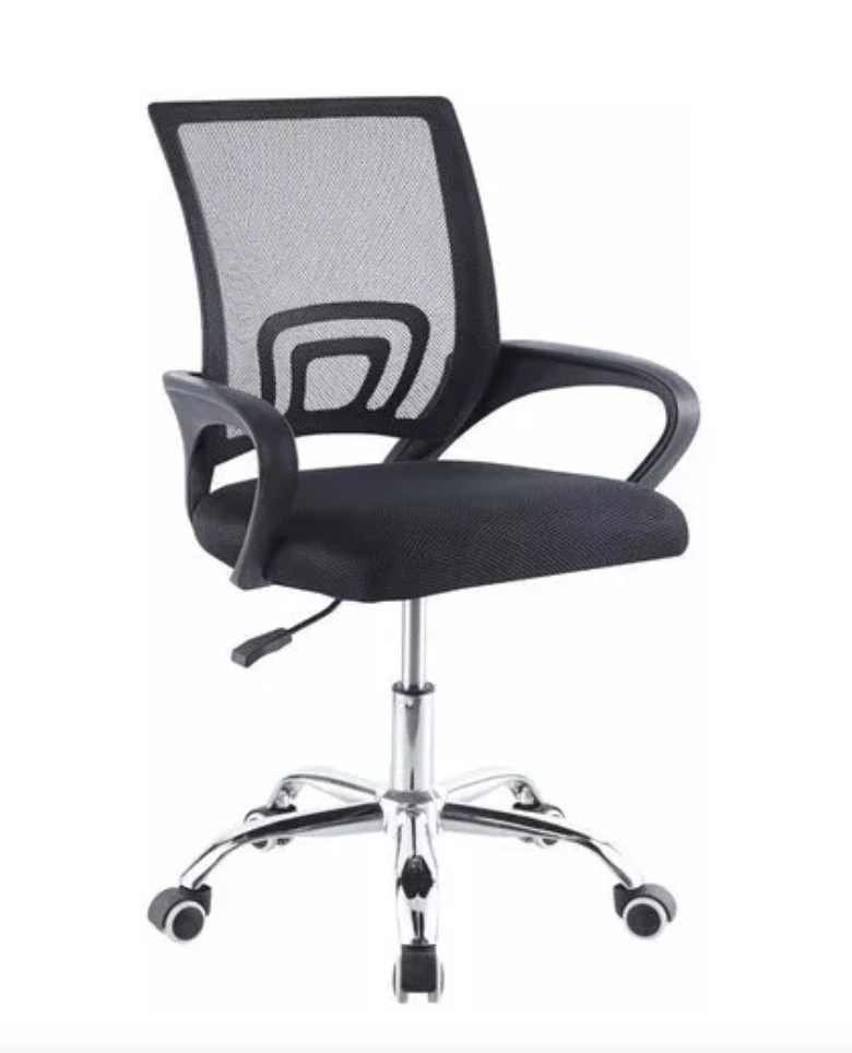 SILLA OFICINA RIQUI NEGRO BEGÔNIA NEGRA CON TAPIZADO GOMA - 2