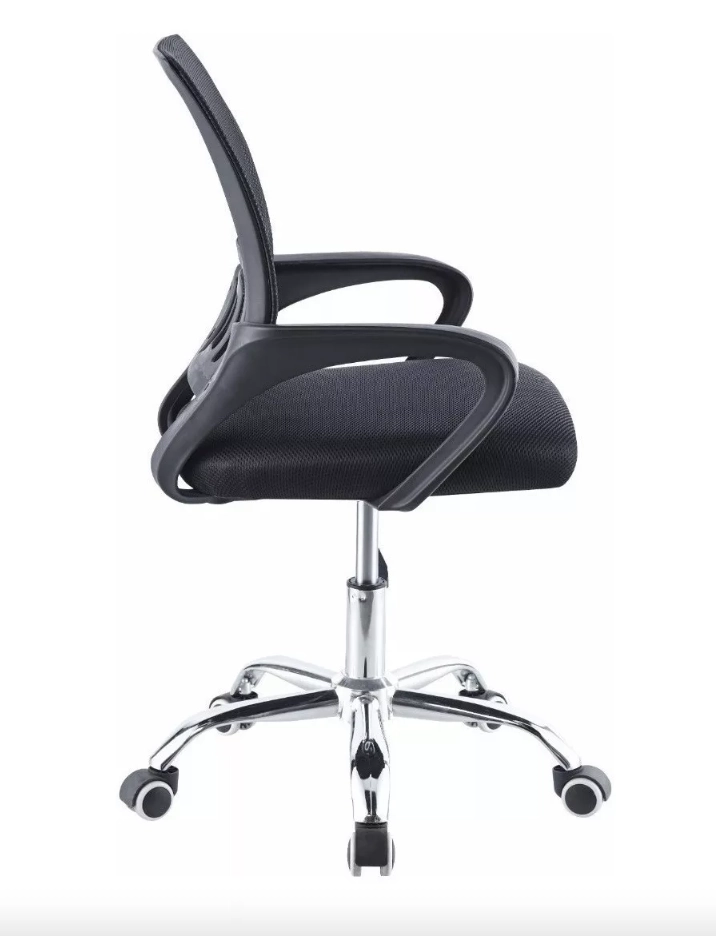 SILLA OFICINA RIQUI NEGRO BEGÔNIA NEGRA CON TAPIZADO GOMA - 3