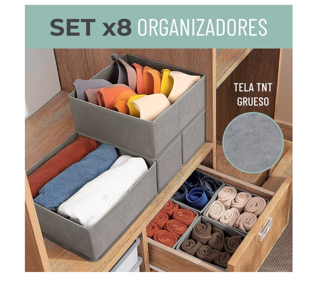 ORGANIZADOR SEPARADOR CAJONES ROPA INTERIOR CASATUA SET X 8 - 2