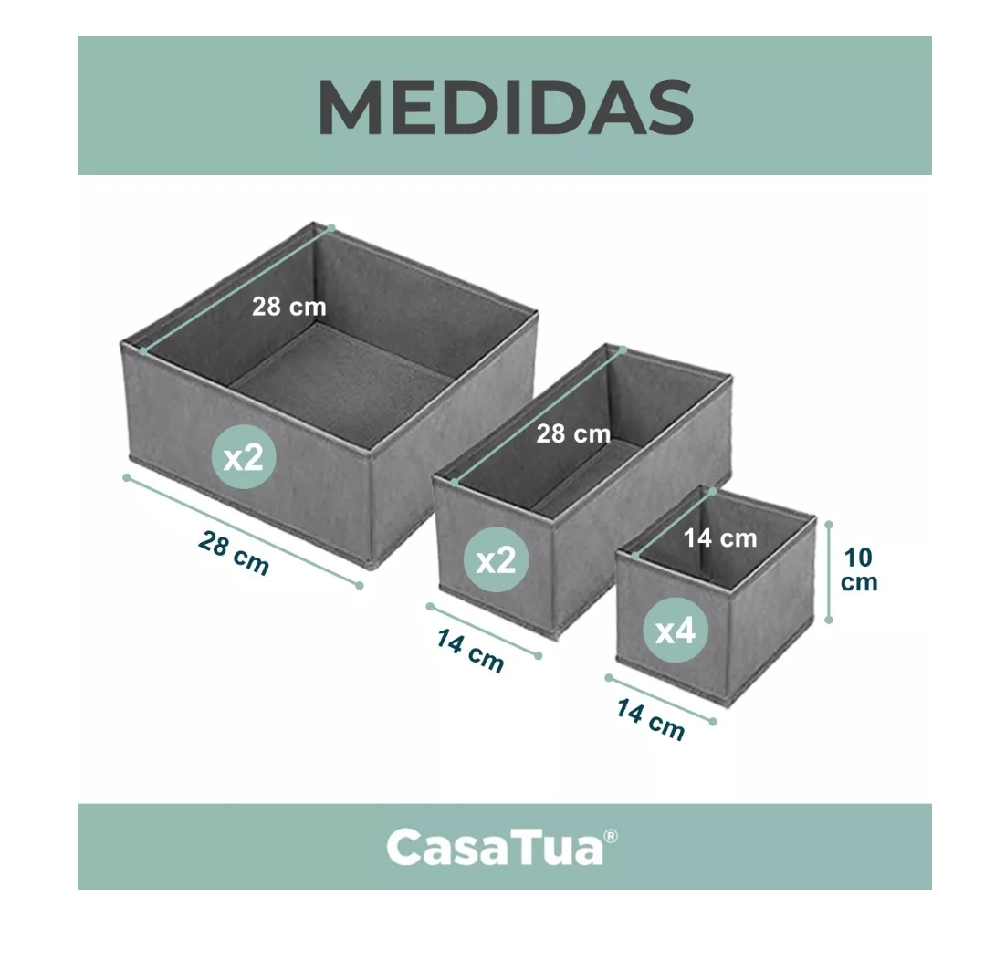 ORGANIZADOR SEPARADOR CAJONES ROPA INTERIOR CASATUA SET X 8 - 5