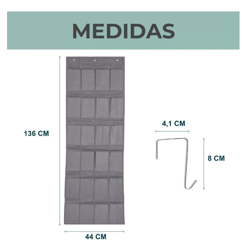 ORGANIZADOR ZAPATOS ZAPATERO COLGANTE PUERTA CLOSET 24 PARES - 4