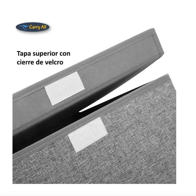 CAJA ORGANIZADORA CANASTO ROPA 78 LITROS PLEGABLE TELA CESTA - 4