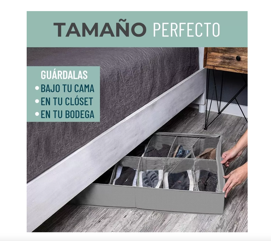 ORGANIZADOR ZAPATOS BAJO CAMA ALMACENAMIENTO ZAPATERO SET X2 - 4