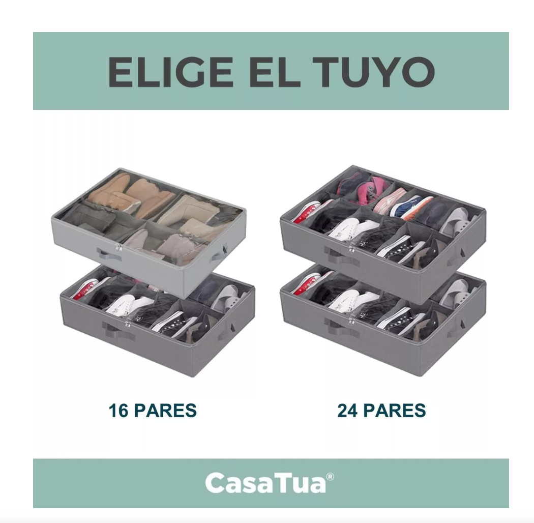 ORGANIZADOR ZAPATOS BAJO CAMA ALMACENAMIENTO ZAPATERO SET X2 - 7