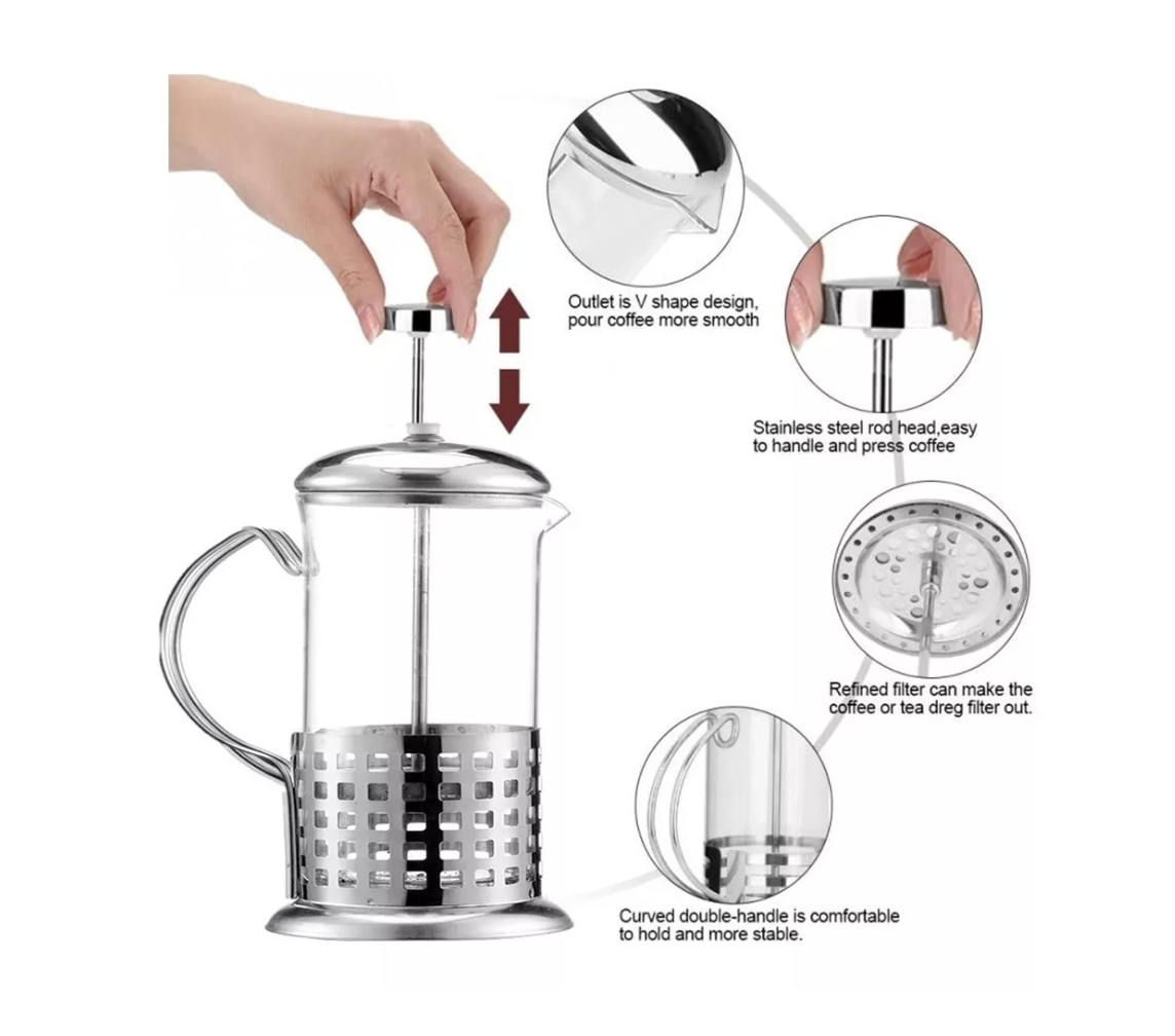 CAFETERAS PRENSA FRANCESAS CAFETERA ACERO INOXIDABLE 350 ML - 5