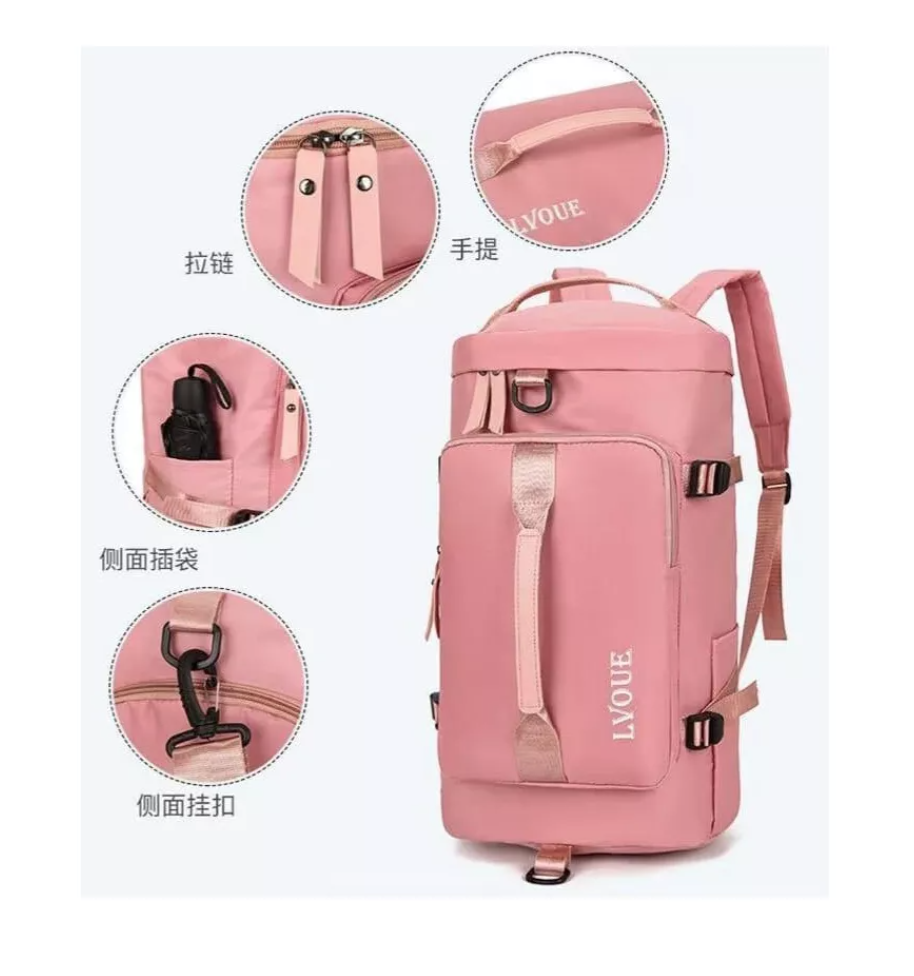 BOLSO DE VIAJE IMPERMEABLE MOCHILA MULTIUSOS HOMBRO GIMNASIO - 5