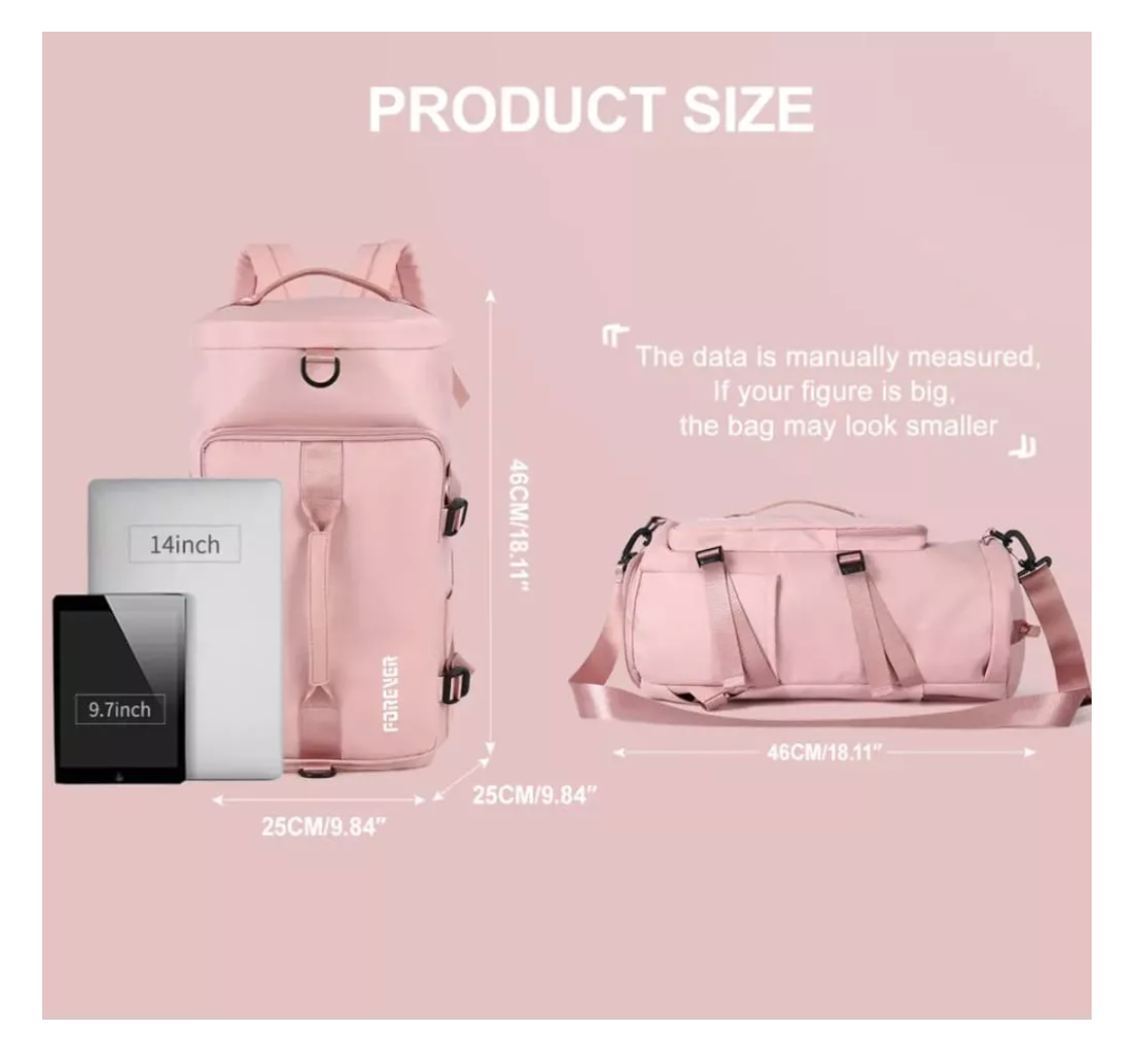 BOLSO DE VIAJE IMPERMEABLE MOCHILA MULTIUSOS HOMBRO GIMNASIO - 7