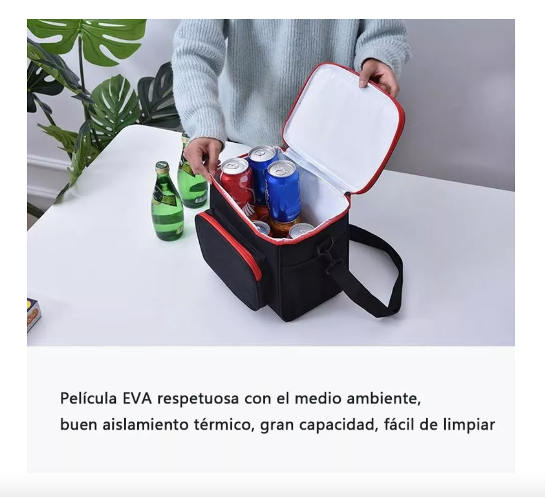 BOLSO LONCHERA TÉRMICA TELA OXFORD MULTICOLORES PORTÁTIL - 4