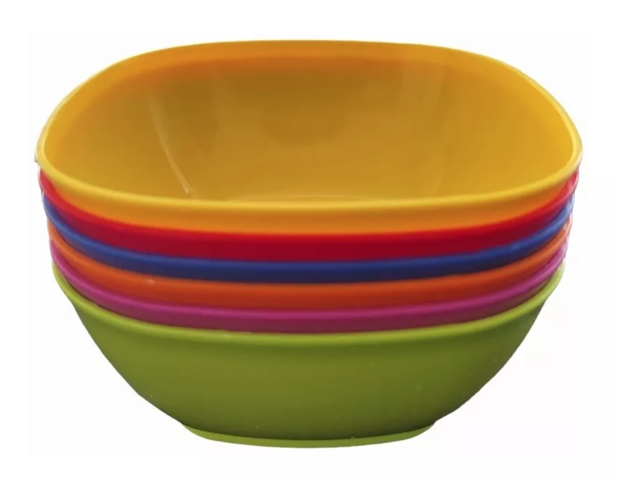 6 BOWLS POCILLOS CEREALES POSTRES PLÁSTICO REUTILIZABLE 12CM - 1