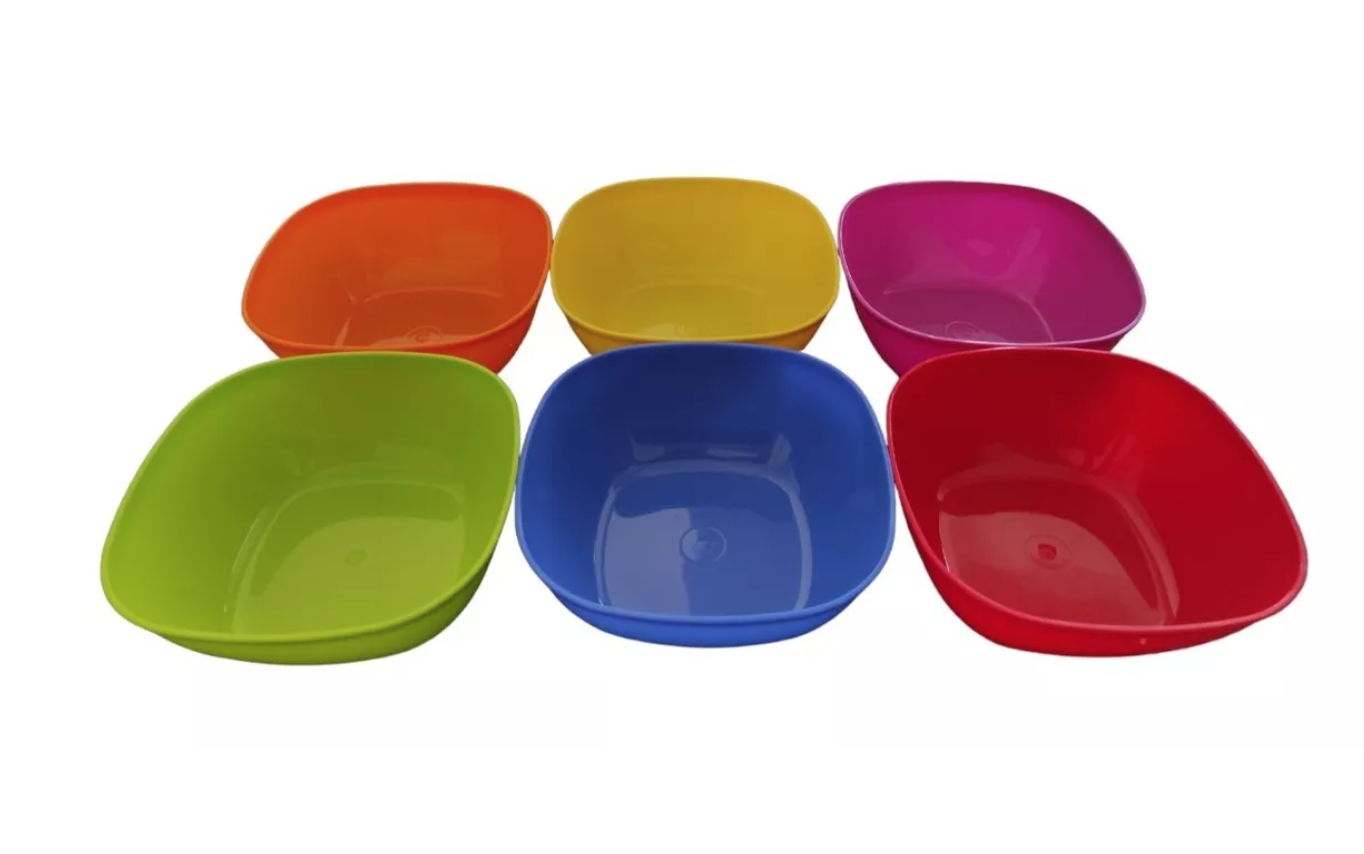 6 BOWLS POCILLOS CEREALES POSTRES PLÁSTICO REUTILIZABLE 12CM - 4