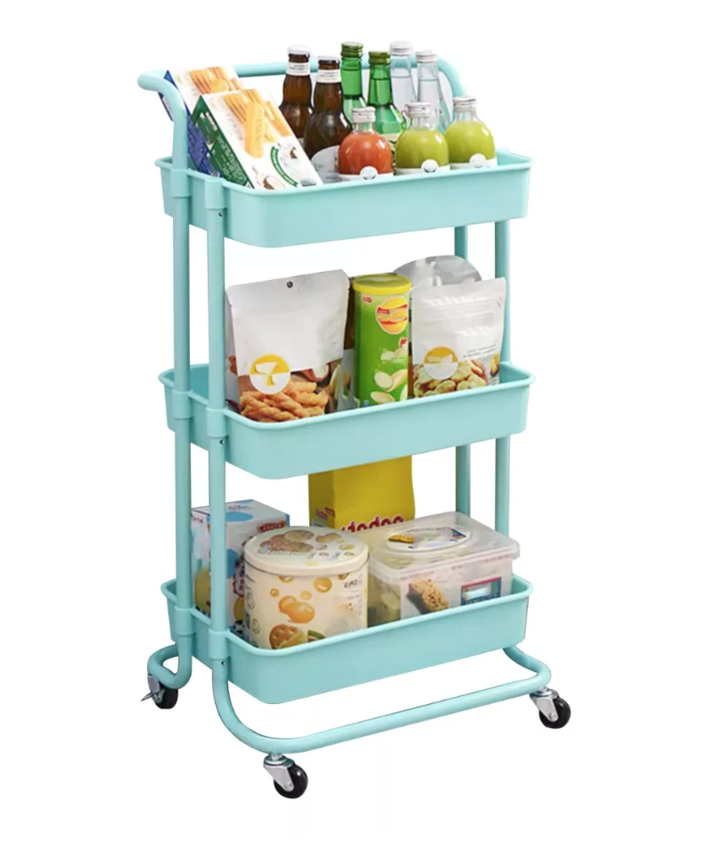 CARRITO ORGANIZADOR RIQUI CON RUEDAS 3 NIVELES VERDE TIFFANY - 1