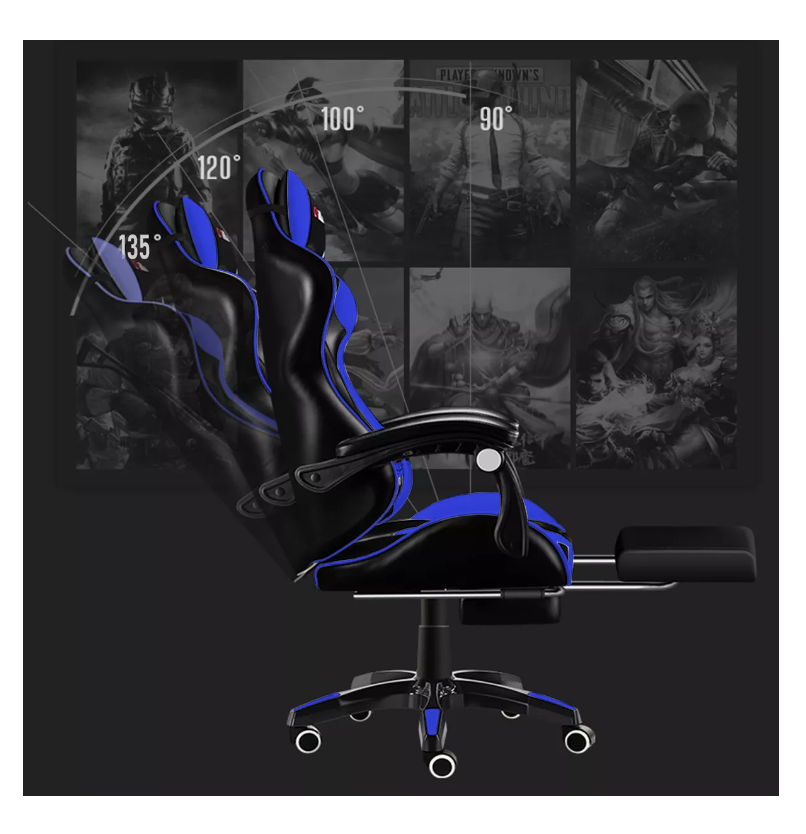 SILLA RIQUI AZUL GAMER VIDITA ERGONÓMICA NEGRA Y CON TAPIZADO DE POLIURETANO - 5