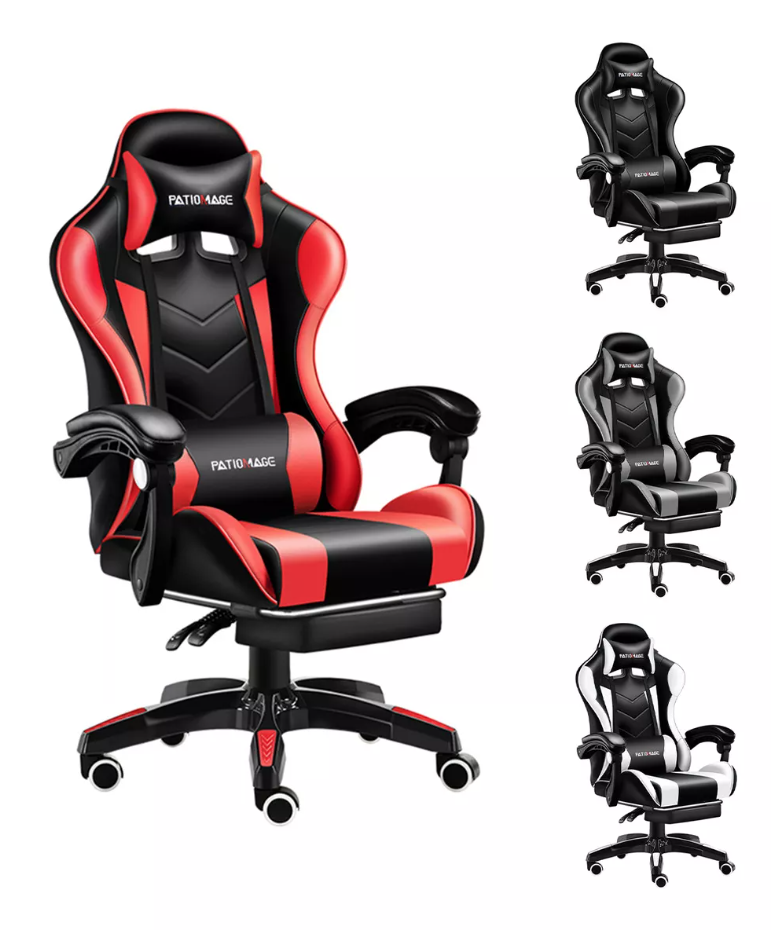 SILLA RIQUI ROJO GAMER VIDITA ERGONÓMICA NEGRA Y ROJA CON TAPIZADO DE POLIURETANO - 3