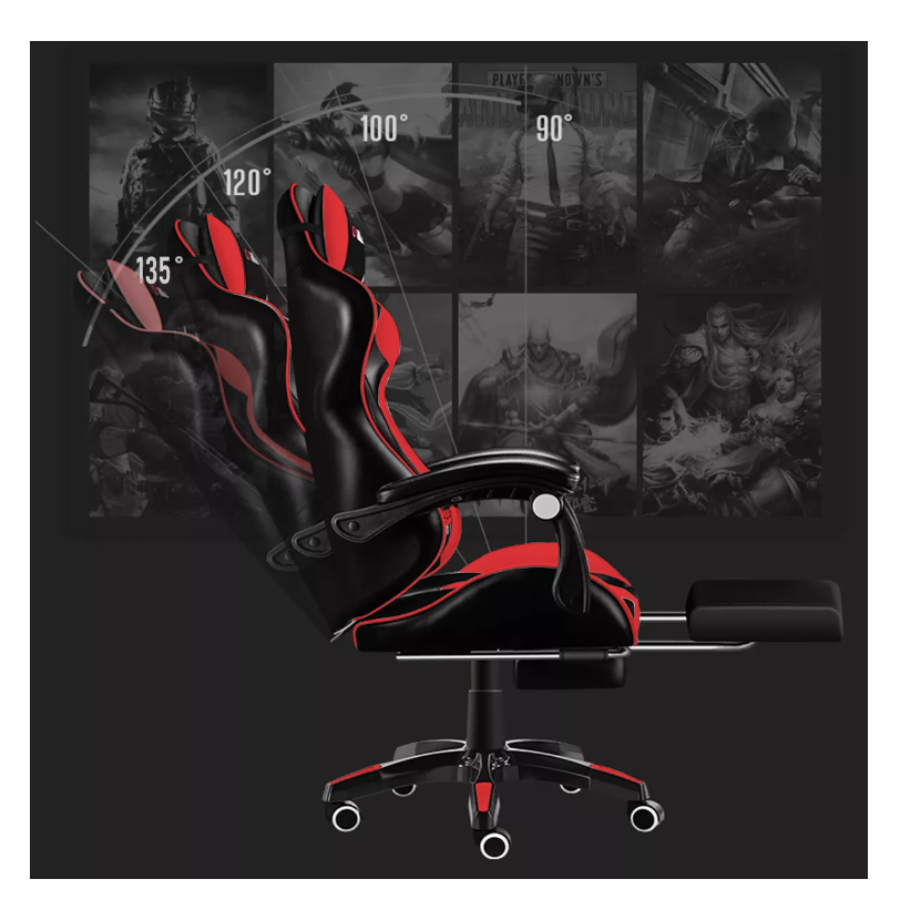 SILLA RIQUI ROJO GAMER VIDITA ERGONÓMICA NEGRA Y ROJA CON TAPIZADO DE POLIURETANO - 4