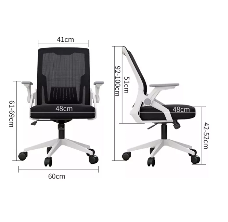 SILLA RIQUI BLANCO EJECUTIVA HOMER BLANCA GIRATORIA MALLA Y TELA - 3