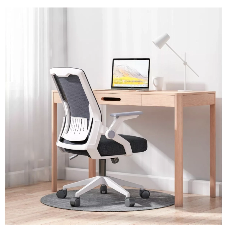 SILLA RIQUI BLANCO EJECUTIVA HOMER BLANCA GIRATORIA MALLA Y TELA - 5