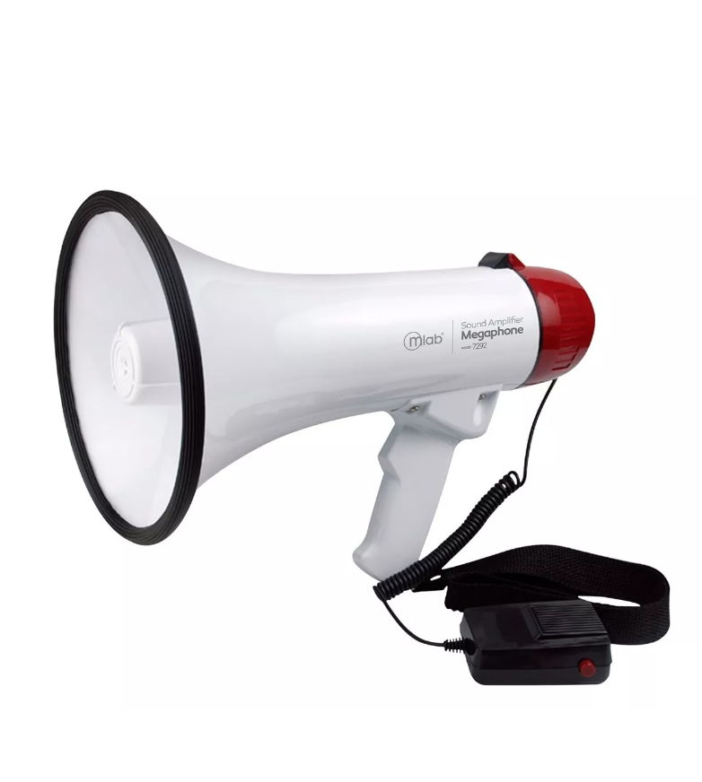 MEGÁFONO RIQUI MLAB 25W SIRENA GRABA VOZ RECARGABLE 500M - 1