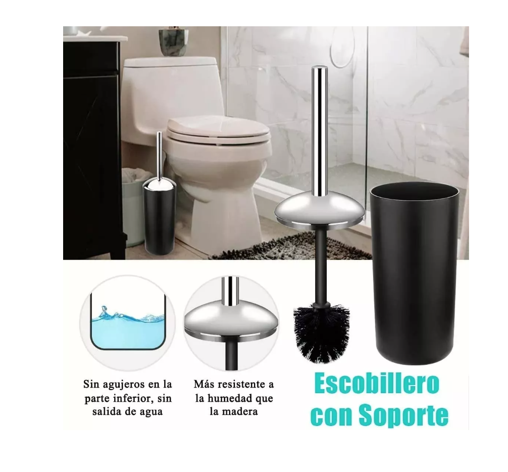 SET DE ACCESORIOS DE BAÑO MIXA-MIMBRAL NEGRO 6UN - 4