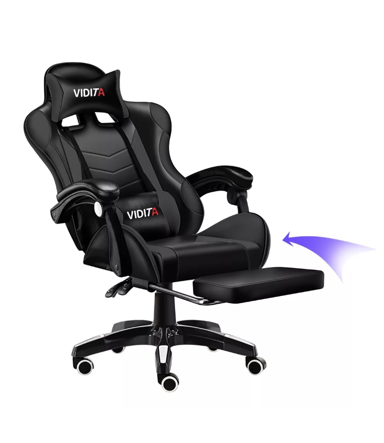 SILLA GAMER VIDITA GX2000 ERGONÓMICA NEGRA CON TAPIZADO DE POLIURETANO - 2