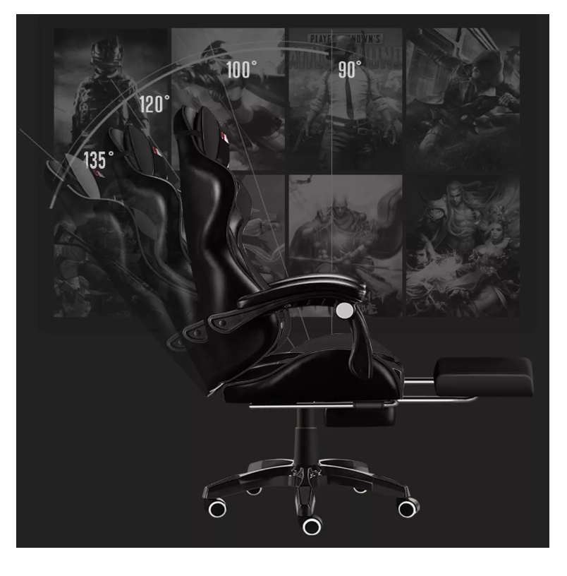 SILLA GAMER VIDITA GX2000 ERGONÓMICA NEGRA CON TAPIZADO DE POLIURETANO - 3