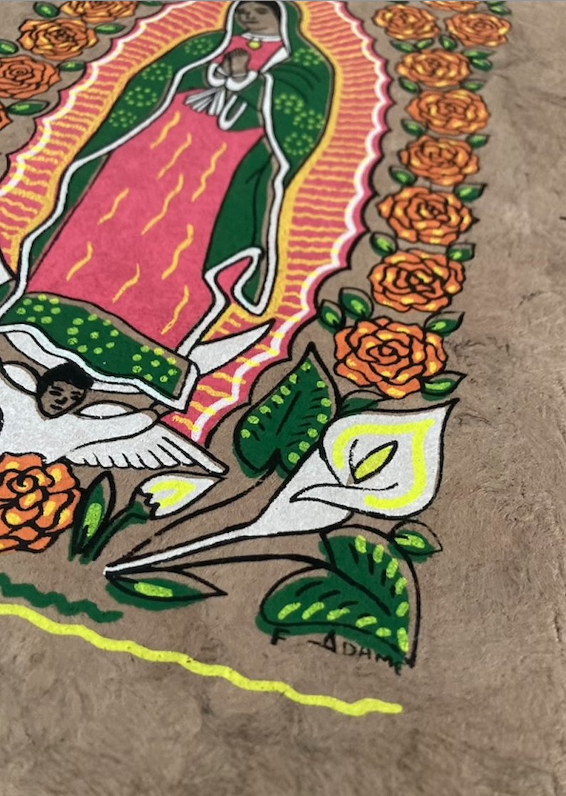 VIRGEN DE GUADALUPE EN PAPEL DE HOJA - 3
