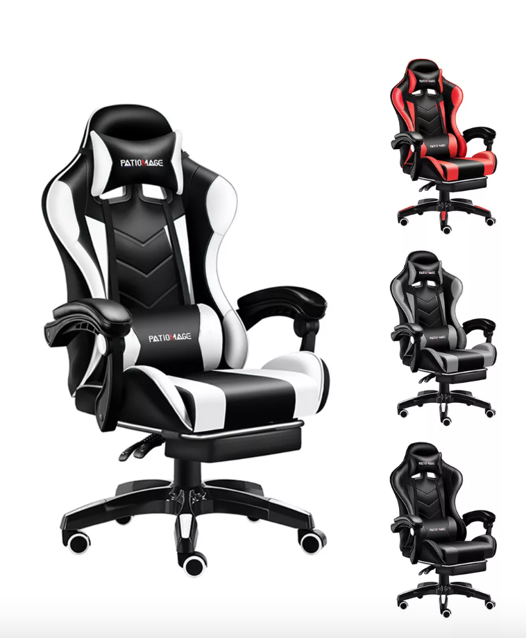 SILLA GAMER VIDITA ERGONÓMICA NEGRA Y BLANCA CON TAPIZADO DE POLIURETANO - 2