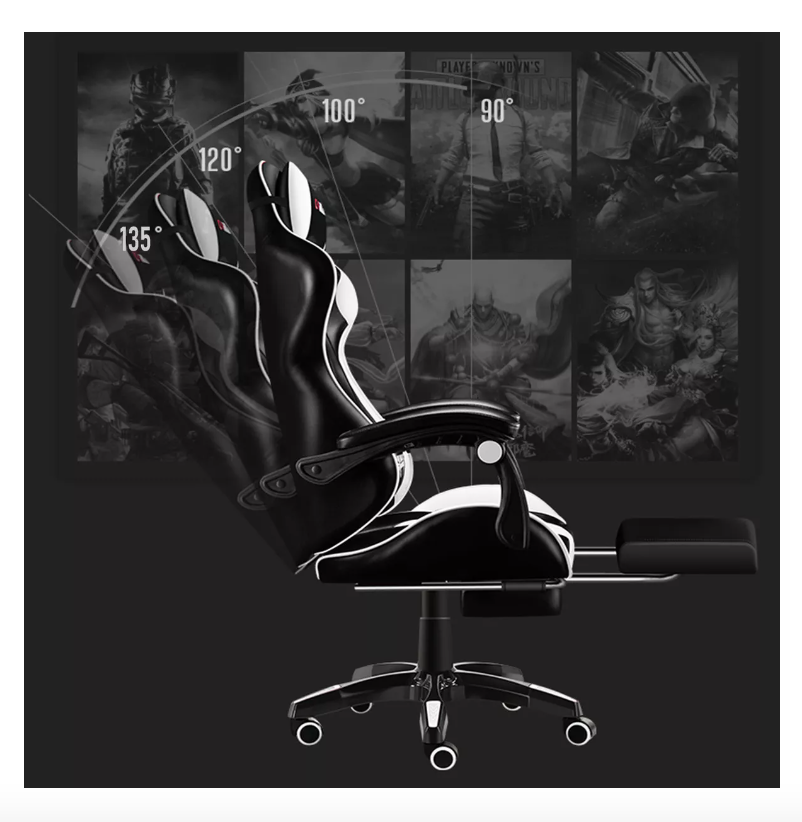 SILLA GAMER VIDITA ERGONÓMICA NEGRA Y BLANCA CON TAPIZADO DE POLIURETANO - 4