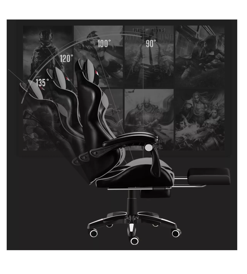 SILLA GAMER VIDITA ERGONÓMICA NEGRO Y GRIS CON TAPIZADO DE POLIURETANO - 2