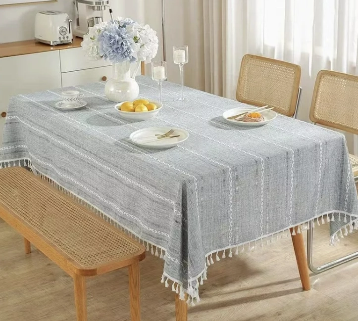 MANTEL RECTANGULAR MANTEL DE LA MESA BORLA ALGODÓN 145X220CM - 3