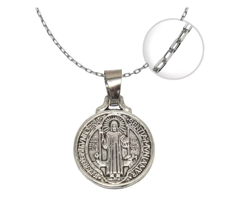 COLGANTE MEDALLA SAN BENITO CADENA + CAJITA / TODOJOYAS - 1
