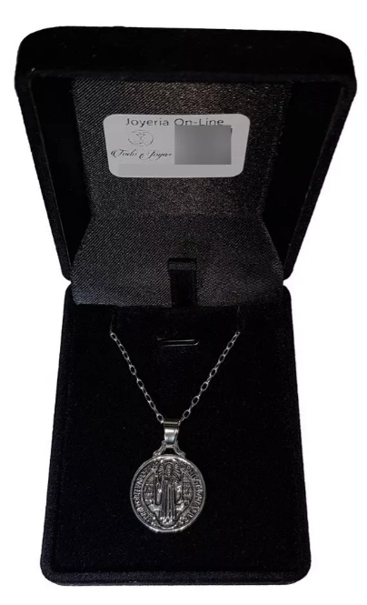 COLGANTE MEDALLA SAN BENITO CADENA + CAJITA / TODOJOYAS - 2