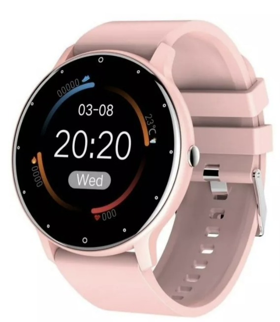 SMARTWATCH GENÉRICA ZL02 CAJA ROSA, MALLA ROSA DE SILICONA - 1