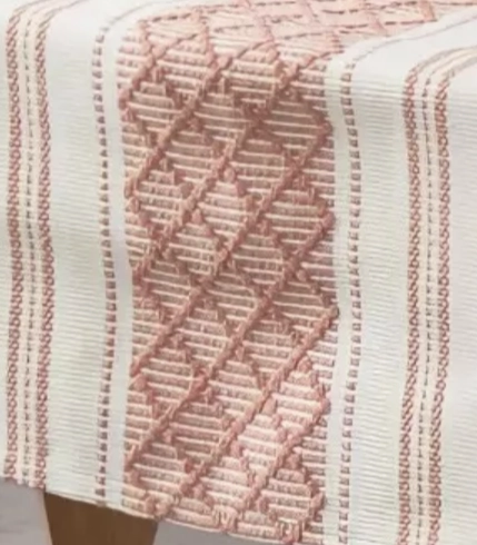 CAMINO DE MESA MEDIDA 37X180CM TEJIDO BORDADO POLIESTER ROSADO LINEAS - 3