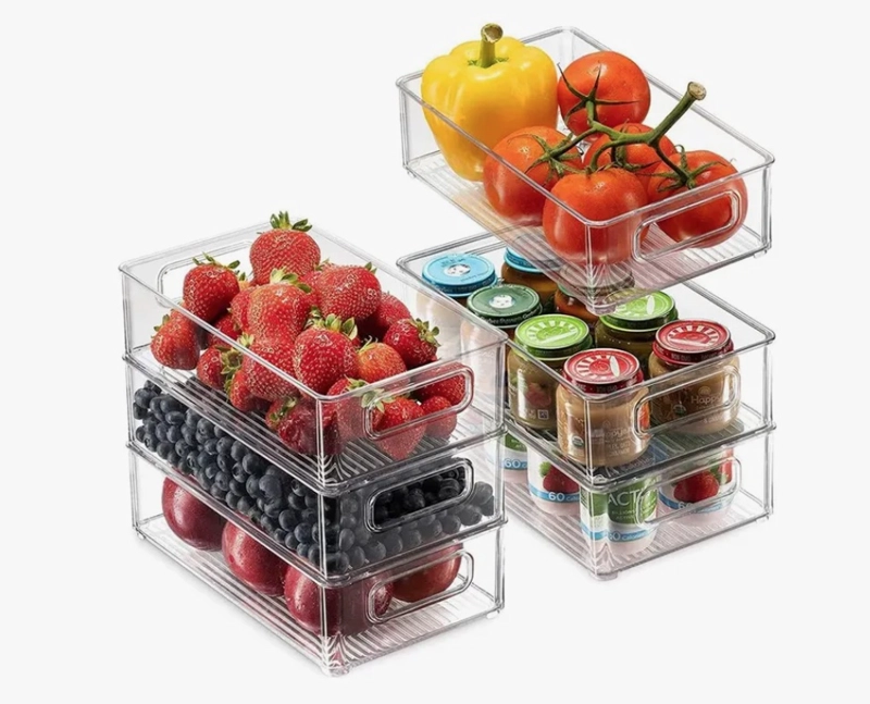 ORGANIZADOR REFRIGERADOR COCINA SET 6 CONTENEDORES CON TAPA - 1