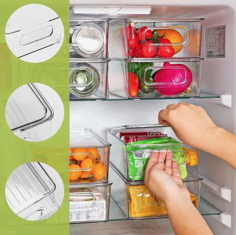 ORGANIZADOR REFRIGERADOR COCINA SET 6 CONTENEDORES CON TAPA - 8