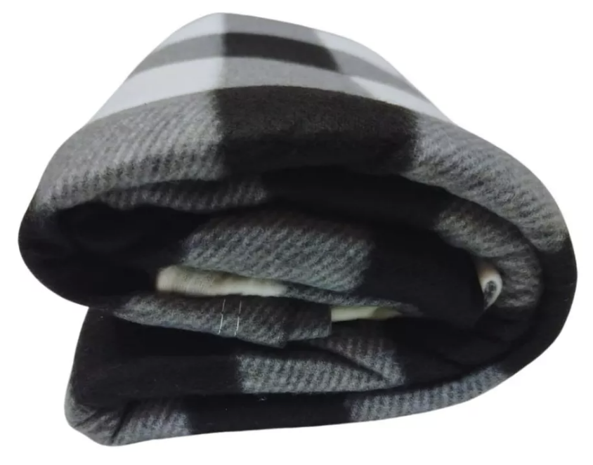 FRAZADA RIQUI POLAR MANTA ESTAMPADA MAN-02 2 PLAZAS 230 X 200 CM NEGRO - 2