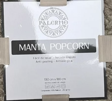 MANTA RIQUI POP CORN 180 X 130 CM CAFE CLARO - 2