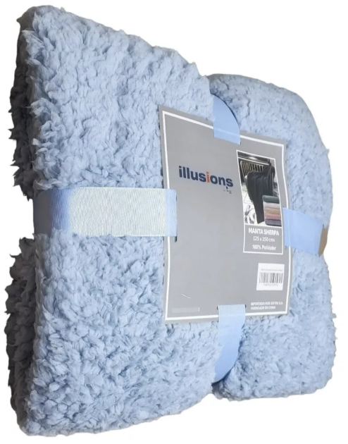 MANTA RIQUI SHERPA 150 X 125 CM CELESTE - 2