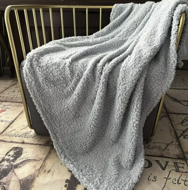 MANTA RIQUI SHERPA 150 X 125 CM CELESTE - 3