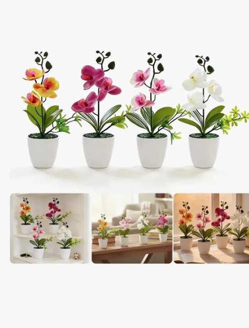 4pzs Plantas Flores Artificiales - 1