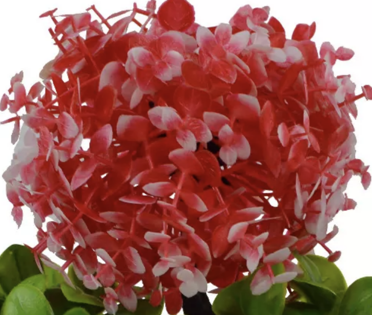 PLANTA BOLA DE ROSAS ARTIFICIAL MACETERO DECORACIÓN 28CM ROJO - 3