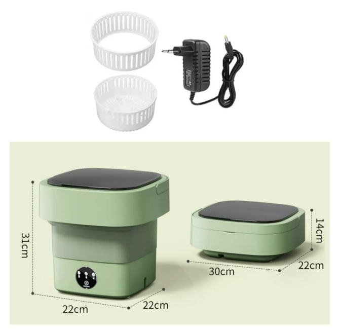 MINI LAVADORA RIQUI PORTÁTIL CON DESINFECTAR DE LUZ AZUL 8L - 4