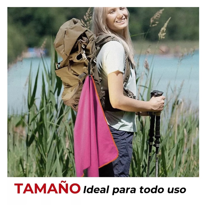 Toalla Microfibra Set 3 Fitnics Secado Rapido +estuche Viaje - 2