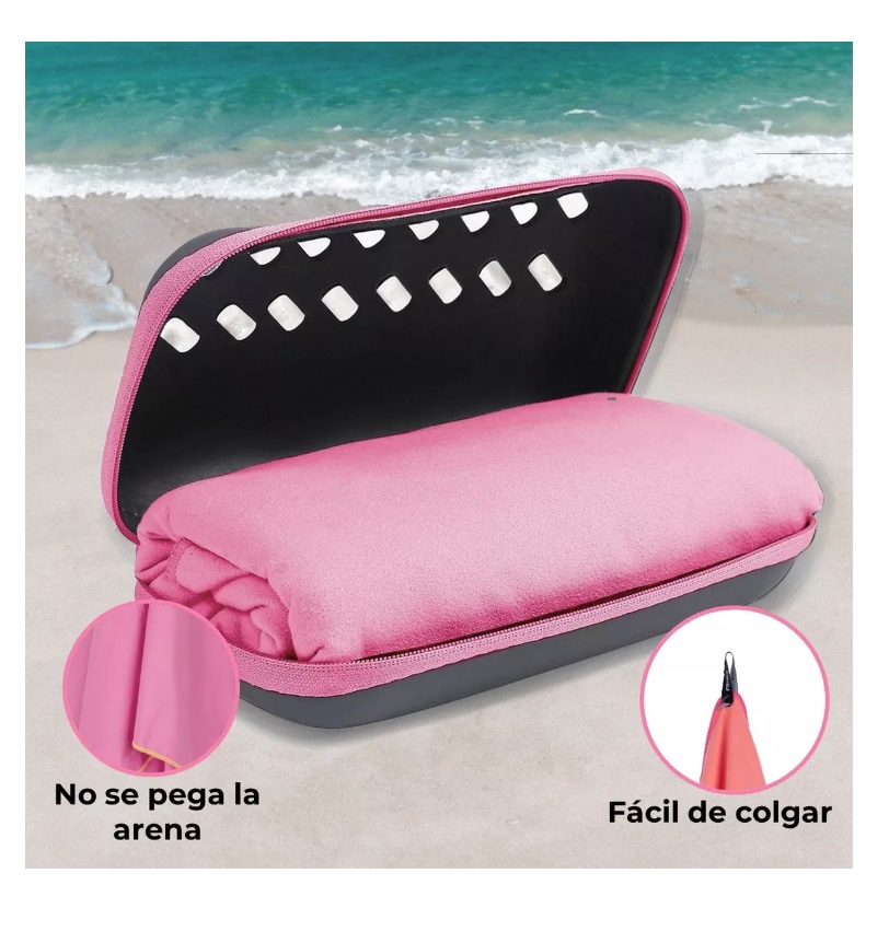 Toalla Microfibra Set 3 Fitnics Secado Rapido +estuche Viaje - 4