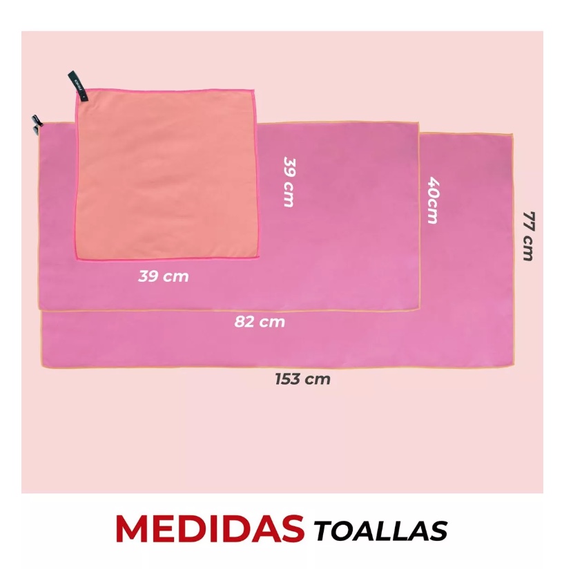 Toalla Microfibra Set 3 Fitnics Secado Rapido +estuche Viaje - 6