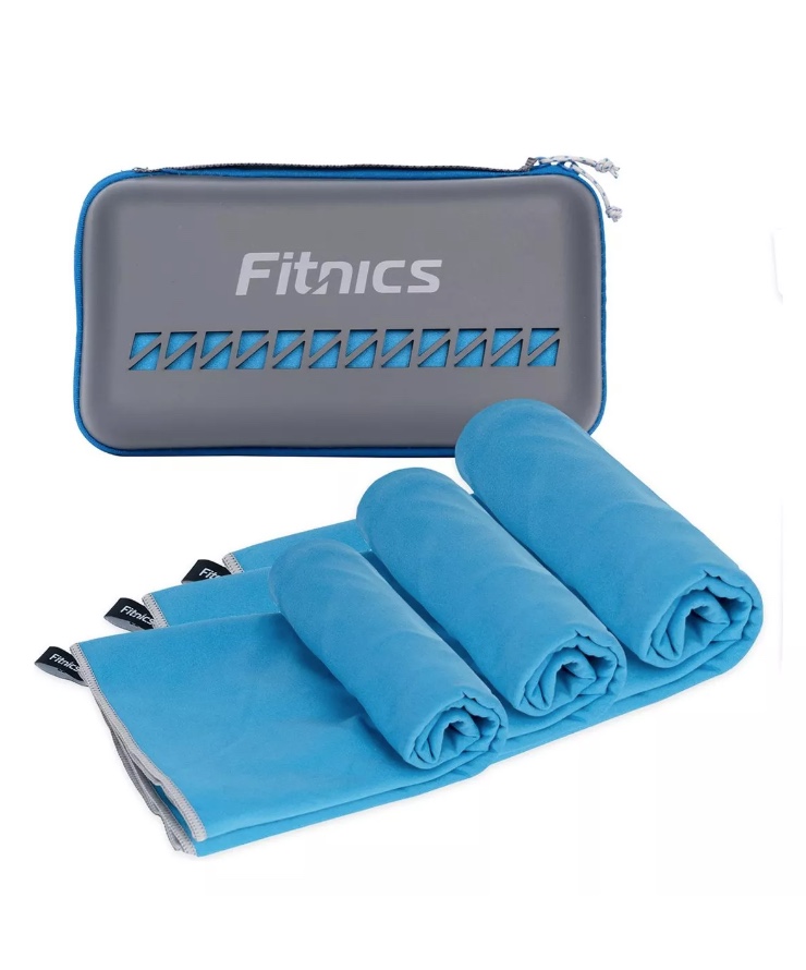 Toalla Microfibra Set 3 Fitnics Secado Rapido +estuche Viaje - 1