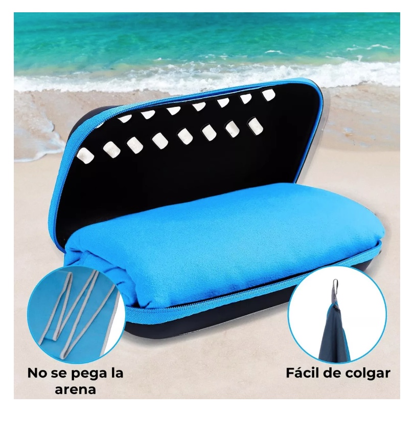 Toalla Microfibra Set 3 Fitnics Secado Rapido +estuche Viaje - 5