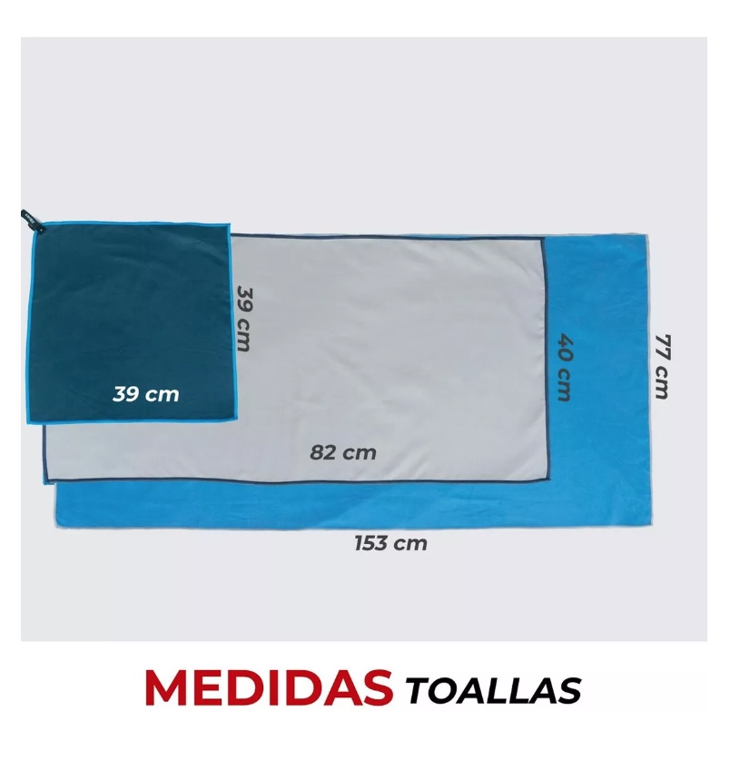 Toalla Microfibra Set 3 Fitnics Secado Rapido +estuche Viaje - 7