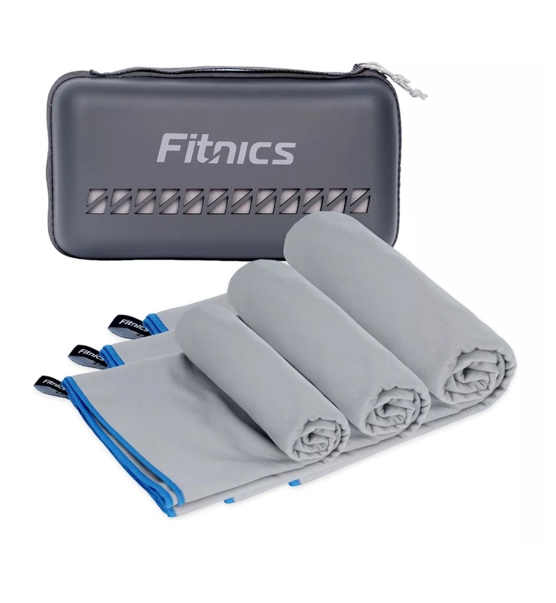 Toalla Microfibra Set 3 Fitnics Secado Rapido +estuche Viaje - 1